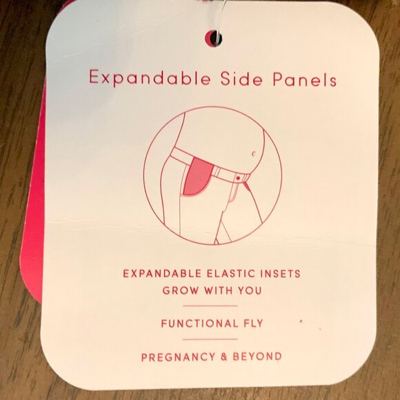 Isabel Maternity Side Panel Midi Maternity Jean Shorts Size 12/31 Under Belly - Picture 12 of 12